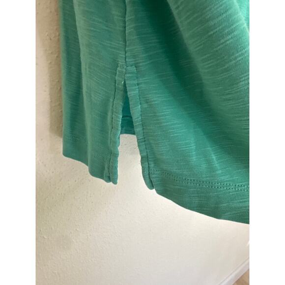 J Jill Womens 100% Pima Cotton Slub-Knit  V-neck Tee Green 3/4 Sleeves Size XL - Picture 5 of 9